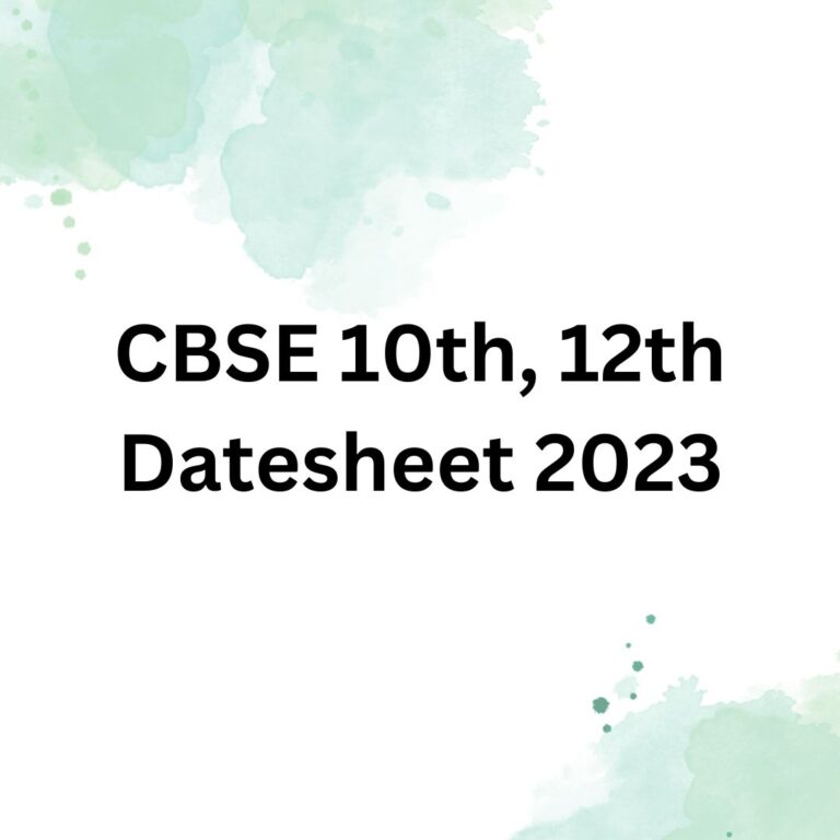 CBSE 10th, 12th Datesheet 2023